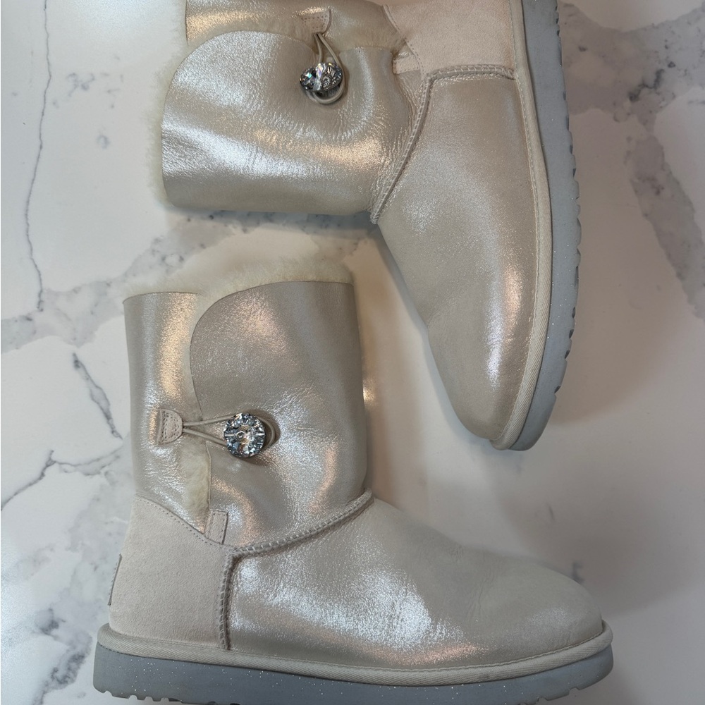 UGG Bailey “I Do” Swarovski Crystal Button Boots Size 11